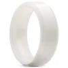 Lucleon Ferrum | Anneau Blanc En Céramique Brossée à Bords Biseautés Polis – 8 Mm 11