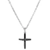 Fort Tempus Collier à Croix Profilée Noire Et Acier 22