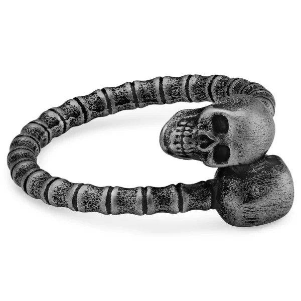 Lucleon Aspero | Bague Tête De Mort En Acier Inoxydable Gris 1