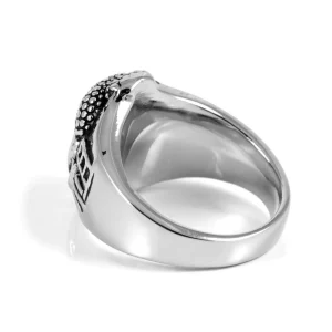SteelCZ Chevalière Masculine En Acier Bouddha 9