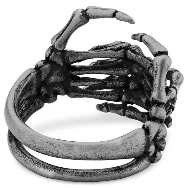 Lucleon Aspero | Bague Mains De Squelette En Acier Inoxydable Gris 4