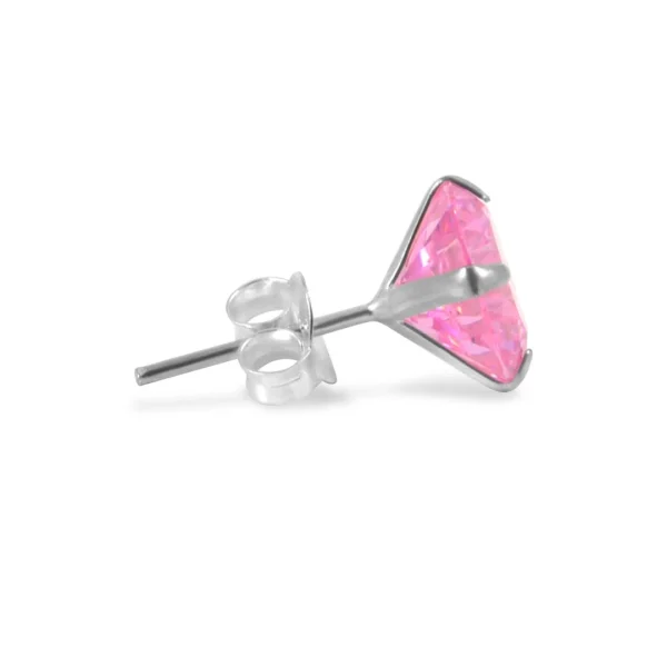 Lucleon Boucle D’oreille Ronde Et Rose En Zircone – 6 Mm 3
