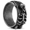 Lucleon Aspero | Bague Squelette En Acier Inoxydable Gris 10 Mm 22