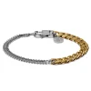 Lucleon Bracelet En Acier Couleur Argent Et Or Carlos Amager à Double Maille Gourmette 22