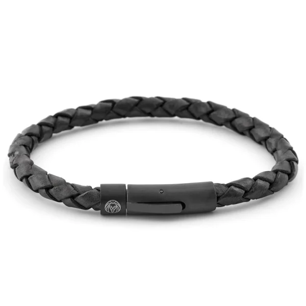 Lucleon Bracelet En Cuir Noir Black & Black 1