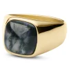 Lucleon Bague Len Gravel Dorée Avec Pierre D’agate Mousse 22