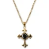 Lucleon Collier à Croix Gothique Dorée 22