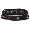 Lucleon Bracelet Naxos En Cuir Et Pierres Oeil De Tigre Rouge 16