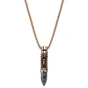 Arkai Collier Rico à Pendentif En Forme De Cartouche Couleur Or Rose Et Obsidienne Neige 17