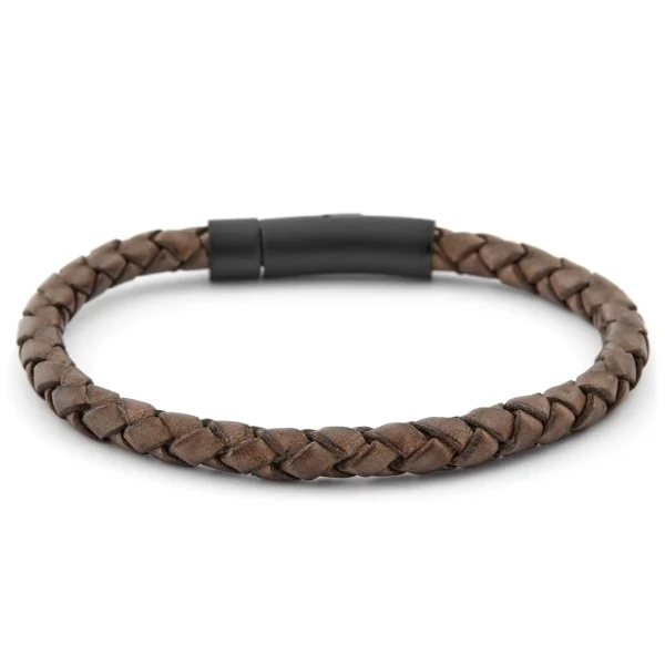 Lucleon Bracelet En Cuir Marron Et Noir 4