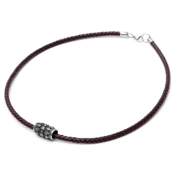 Fort Tempus Collier En Cuir Marron Et Pendentif Tête De Mort 4