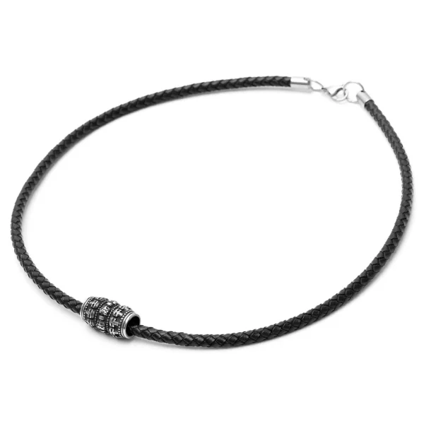 Fort Tempus Collier En Cuir Noir Et Pendentif Motif Tête De Mort 4