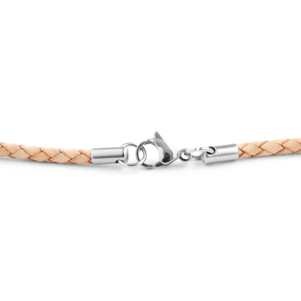 Collin Rowe Collier En Cuir Crème Tressé 3 Mm 3