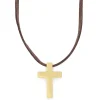 Lucleon Collier En Cuir à Pendentif Doré Le Fils 14