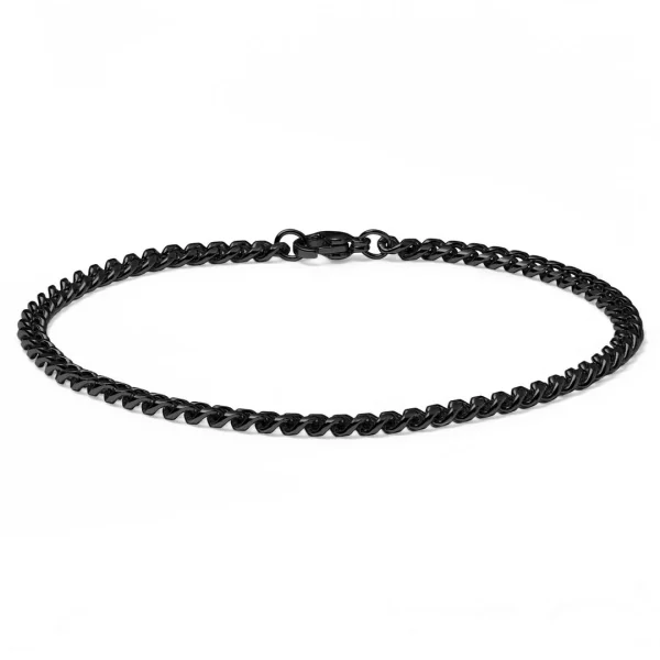 Lucleon Bracelet Chaîne à Mailles Noires – 4 Mm 1