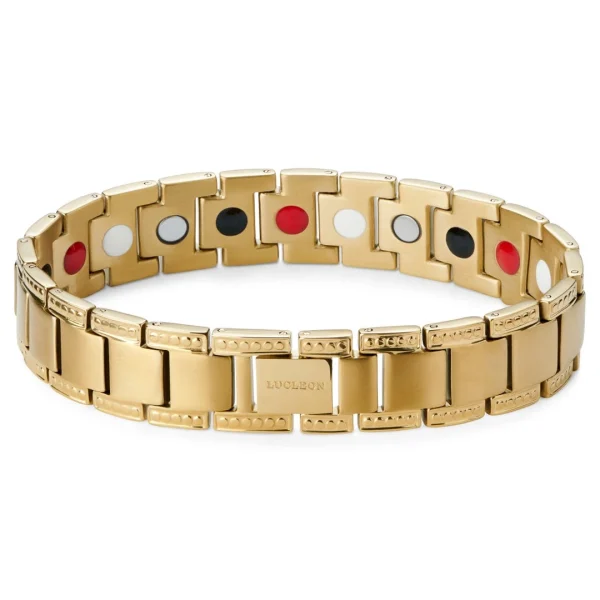 Lucleon Bracelet Magnétique En Titane Doré 4