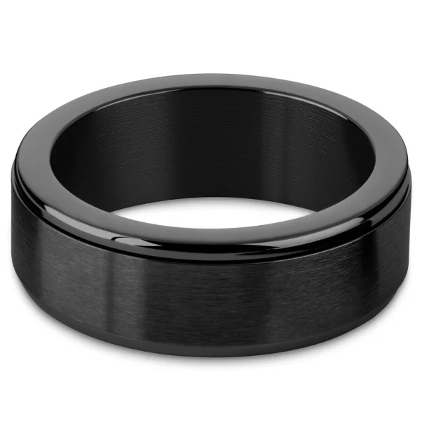 Seizmont Enthumema | Anneau Anti-stress En Acier Inoxydable Noir Brossé – 8 Mm 3