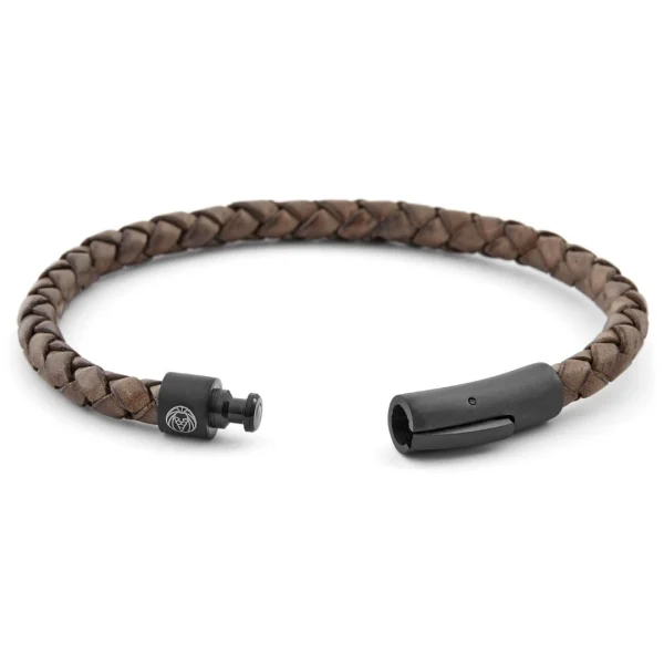 Lucleon Bracelet En Cuir Marron Et Noir 3
