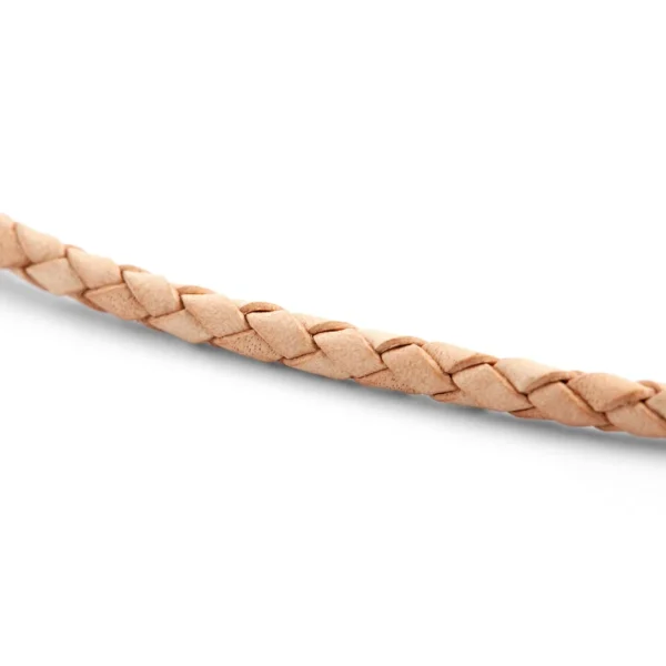 Collin Rowe Collier En Cuir Crème Tressé 3 Mm 4