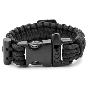 Tailor Toki Bracelet Paracord Noir Avec Sifflet Intégré 7