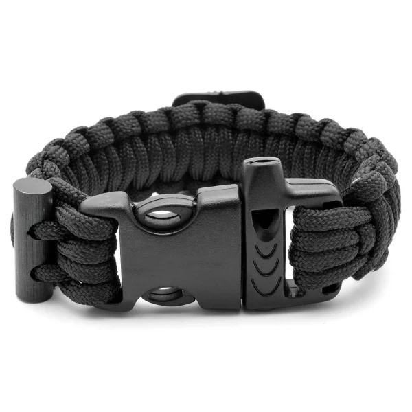 Tailor Toki Bracelet Paracord Noir Avec Sifflet Intégré 3