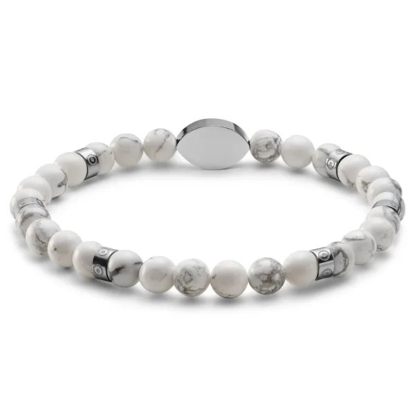 Waykins Evil Eye | Bracelet En Perles D’howlite Avec Pendentifs Argentés – 6 Mm 3