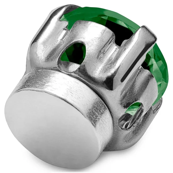 Lucleon Boucle D’oreille Magnétique à Cristal Vert 3