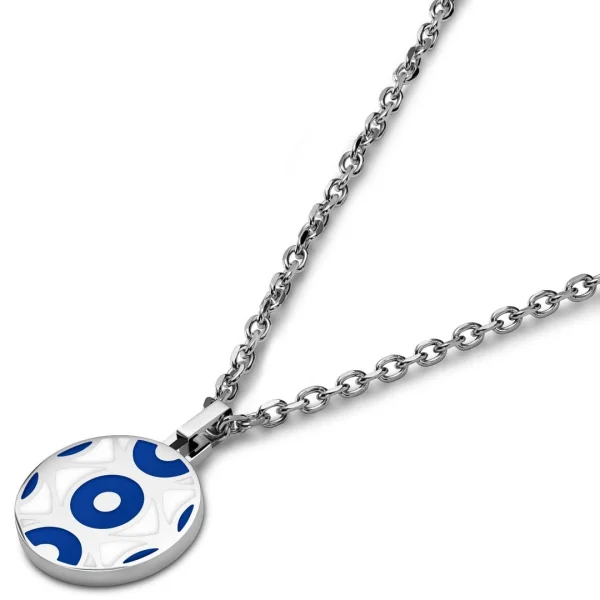 Waykins Evil Eye | Collier Argenté Et Bleu Foncé 3