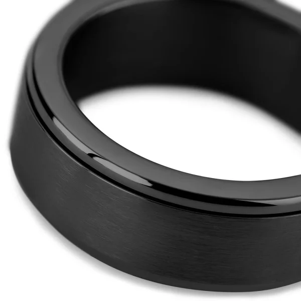 Seizmont Enthumema | Anneau Anti-stress En Acier Inoxydable Noir Brossé – 8 Mm 4
