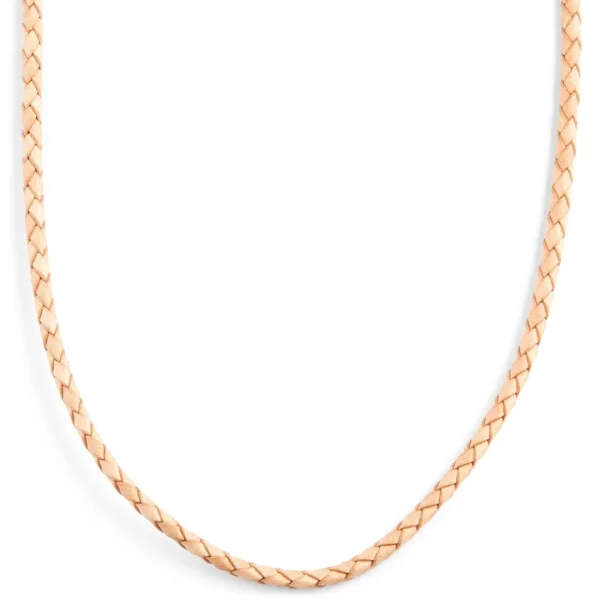 Collin Rowe Collier En Cuir Crème Tressé 3 Mm 1