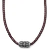 Fort Tempus Collier En Cuir Marron Et Pendentif Tête De Mort 20