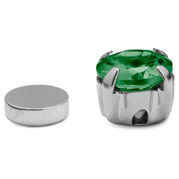 Lucleon Boucle D’oreille Magnétique à Cristal Vert 4