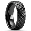 Lucleon Hyperan | Anneau Noir En Titane Avec Motif Pneumatique – 8 Mm 19