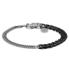 Lucleon Bracelet En Acier Argenté Et Bronze Gunmetal Carlos Amager à Double Maille Gourmette 22