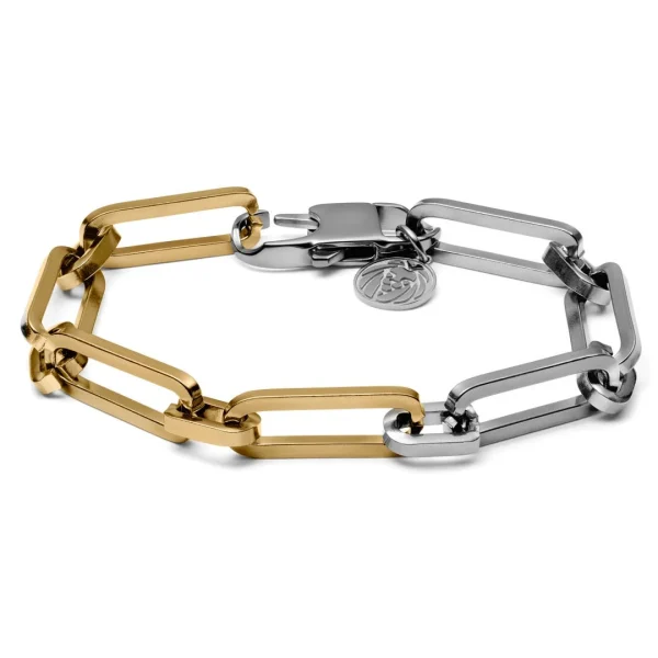 Lucleon Bracelet à Chaîne Torsadée Couleur Argent & Or Cedric Amager 1