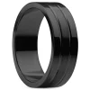 Lucleon Ferrum | Anneau Noir à Double Rainure En Acier Inoxydable Brossé Et Poli – 8 Mm 22