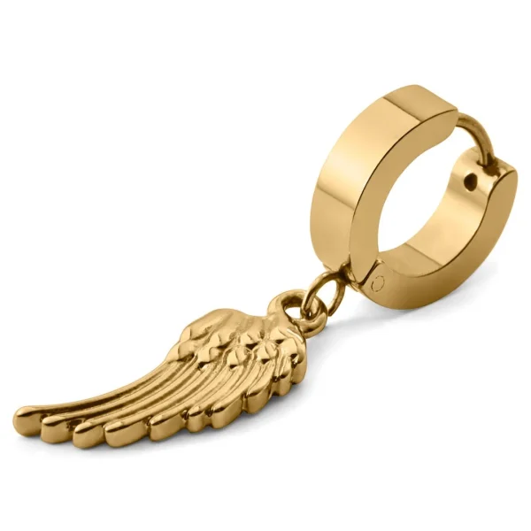Otsu Boucle D’oreille Floyd Dorée Avec Pendentif En Forme D’aile 1