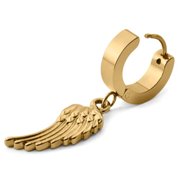 Otsu Boucle D’oreille Floyd Dorée Avec Pendentif En Forme D’aile 3