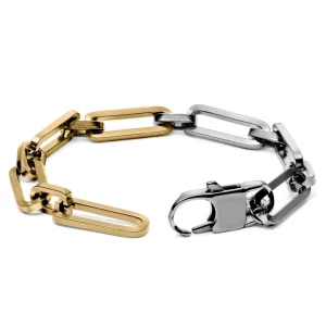 Lucleon Bracelet à Chaîne Torsadée Couleur Argent & Or Cedric Amager 10