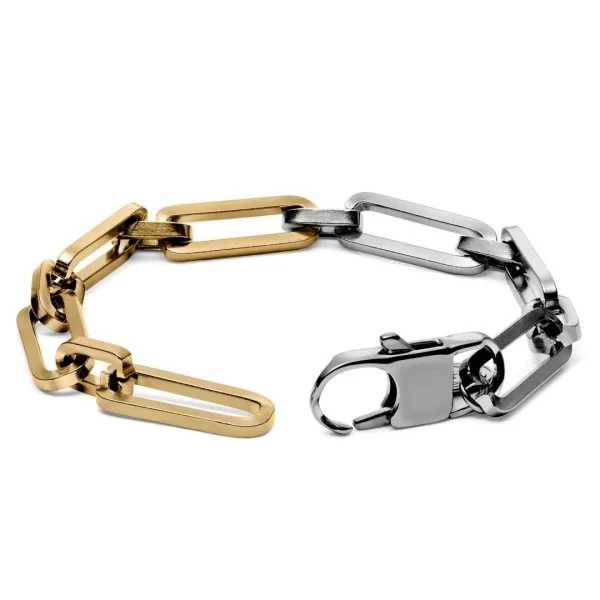 Lucleon Bracelet à Chaîne Torsadée Couleur Argent & Or Cedric Amager 3