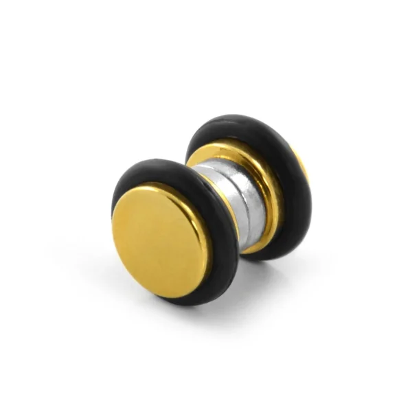 Fort Tempus Boucle D’oreille Magnétique Dorée à Rebord Caoutchouc – 6 Mm 1