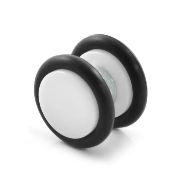 Fort Tempus Boucle D’oreille Magnétique Blanche & Caoutchouc 8 Mm 1