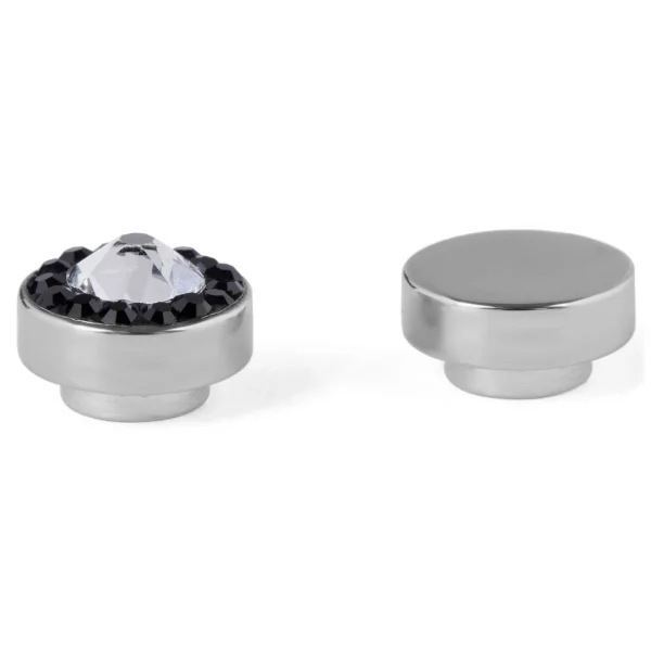 Fort Tempus Boucle D’oreille Magnétique à Cristaux Noirs Et Translucides De 8 Mm 3
