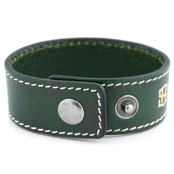 Salt & Hide Bracelet En Cuir Vert Reeve 3