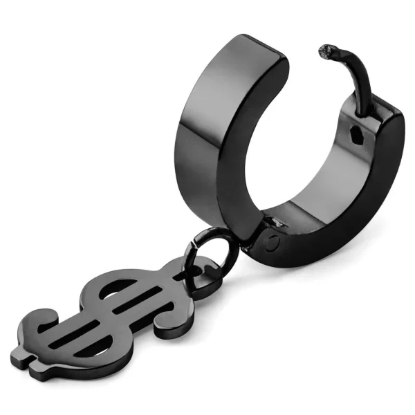 Otsu Boucle D’oreille Noire Floyd à Pendentif Dollar 3