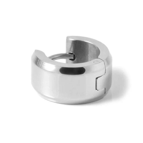 Fort Tempus Boucle D’oreille Ronde XL En Métal Argenté 1
