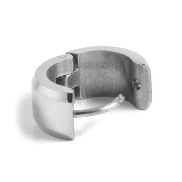 Fort Tempus Boucle D’oreille Ronde XL En Métal Argenté 4