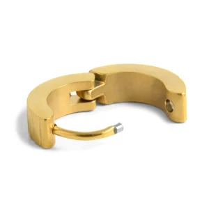 Fort Tempus Boucle D’oreille Ronde En Métal Doré Bosselé 12