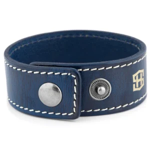 Salt & Hide Bracelet En Cuir Bleu Reeve 10