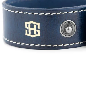 Salt & Hide Bracelet En Cuir Bleu Reeve 12